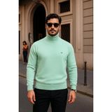 Comstar Erkek Kışlık Basic Slim Fit Uzun Mint Kazak - XL