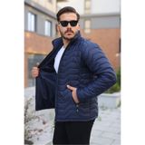 comstar Erkek Kışlık Fermuarlı Günlük Kapitone Lacivert Şişme Mont