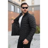 Comstar Erkek Kışlık Fermuarlı Günlük Kapitone Siyah Şişme Mont - XL