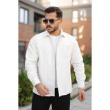 Comstar Erkek Kışlık Günlük Basic Oduncu Beyaz Kaşe Ceket - 2XL