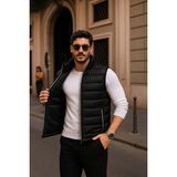 Comstar Erkek Kışlık Premium Basic Astarlı Siyah Şişme Yelek