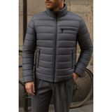 Comstar Erkek Kışlık Slim Fit Günlük Füme Şişme Mont - XL