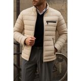 Comstar Erkek Kışlık Slim Fit Günlük Krem Şişme Mont - 2XL