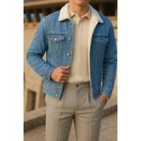 Comstar Erkek Kışlık Trend Günlük A.mavi Içi Kürklü Peluş Ceket - 2XL
