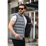 Comstar Erkek Kolsuz Fermuarlı Cepli Basic Füme Şişme Yelek - 3XL