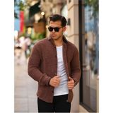 Comstar Erkek Kürklü Peluş Rahat Kalıp Gömlek - Kahve - 2XL