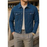 Comstar Erkek Mevsimlik Slim Fit Trend Klasik K.mavi Kot Ceket