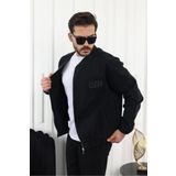 comstar Erkek Oversize Günlük Bomber Jean Siyah Fermuarlı Kot Ceket