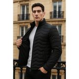 Comstar Erkek Premium Basic Kapitone Siyah Şişme Mont