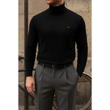 Comstar Erkek Premium Boğazlı Siyah Triko Kazak - 2XL
