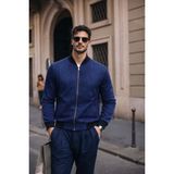Comstar Erkek Relax Fit Lacivert Süet Nubuk Ceket - XL