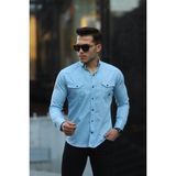 Comstar Erkek Slim Fit Çift Cepli Kot Gömlek