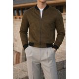 Comstar Erkek Smart Casual Haki Nubuk Ceket