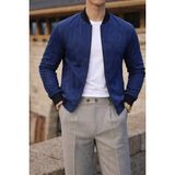 Comstar Erkek Smart Casual Lacivert Nubuk Ceket - XL