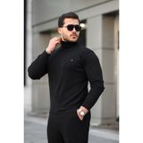 Comstar Erkek Trend Balıkçı Yaka Boğazlı Siyah Triko Kazak - 2XL