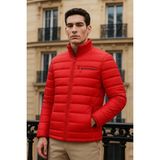 Comstar Erkek Trend Basic Dik Yaka Kışlık Kırmızı Şişme Mont - 3XL