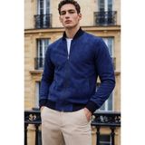 Comstar Erkek Trend Dar Astarsız Nubuk Süet Lacivert Ceket - 2XL