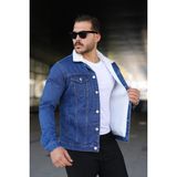comstar Erkek Trend Kışlık Içi Kürklü K.Mavi Kot Ceket