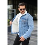 Comstar Erkek Trend Kışlık Içi Kürklü Kot Ceket - XL