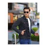 comstar Erkek Trend Polo Yaka Slim Fit Denim Jeans Antrasit Kot Ceket