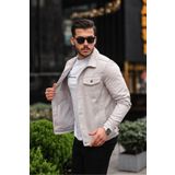 comstar Erkek Trend Polo Yaka Slim Fit Denim Jeans Taş Kot Ceket