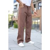 Comstar Erkek Yüksek Bel Bol Paça Günlük Kahve Baggy Pantolon - Kahverengi - 34