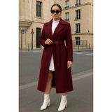 Comstar Kadın Kruvaze Salaş Trend Bordo Kaşe Kaban - 44
