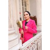 Comstar Kadın Manşet Püsküllü Ceket Pantolon Takım - Pudra - 1 Drop - 44