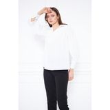 Comstar Kadın Trend Balon Kol Oversize Beyaz Şık Bluz Gömlek - 36