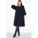 comstar Kadın Trend Oversize Uzun Kol Şık Siyah Kaşe Panço