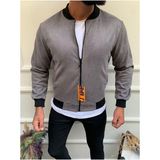 Comstarmoda Erkek Dar Kesim Nubuk Süet Astarsız Likralı Su Itici Kolej Ceket - Gri - 2XL