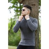 Comstarmoda Erkek Füme Boğazlı Triko Kazak - 2XL