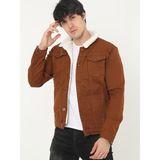 Comstarmoda Erkek İçi Kürklü Kot Ceket %100 Pamuk Malzeme ile Olumsuz Hava Şartlarına Dayanıklı - Kahverengi - XL