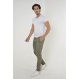Comstarmoda Erkek Slim Fit Dar Kesim Örgü Kumaş Yan Cep Koton Chino Pantolon - Haki - 32