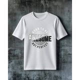 Comvicho Awesome Slime Baskılı Oversize Tişört - Beyaz
