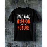 Comvicho Back Future Retro Poster Baskılı Oversize Tişört - Siyah