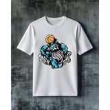 Comvicho Basketbol Troll Masot Baskılı Oversize Tişört - Beyaz
