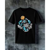 Comvicho Basketbol Troll Masot Baskılı Oversize Tişört - Siyah