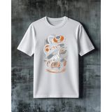 Comvicho Bb Robot Star Wars Baskılı Oversize Tişört - Beyaz