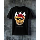 Comvicho Boy Kirmizi Ayi Hip Hop Baskılı Oversize Tişört - XL - Siyah