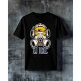Comvicho Dj Toxic Gaz Maske Baskılı Oversize Tişört - XL - Siyah