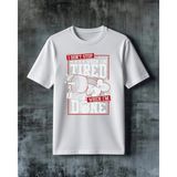 Comvicho Dont Stop Fitness Baskılı Oversize Tişört - Beyaz