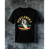 Comvicho Gentlemen Elite Sigara Viski Baskılı Oversize Tişört - XL - Siyah