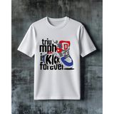 Comvicho Kick Forever Spor Ayakkabi Baskılı Oversize Tişört - Beyaz