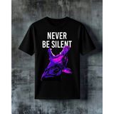 Comvicho Kurt Aglamak Neon Stil Baskılı Oversize Tişört - XL - Siyah