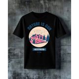 Comvicho Nature Is Our Bestfriend Baskılı Oversize Tişört - Siyah