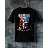 Comvicho Surfing Usa Amerikan Bayragi Baskılı Oversize Tişört - XL - Siyah