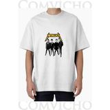 Comvicho Unisex Metallıca V2 Tasarım Baskılı Oversize Tişört - XL - Beyaz
