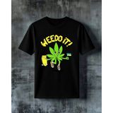 Comvicho Weed Is Cannabis Baskılı Oversize Tişört - XL - Siyah