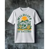 Comvicho Wild Life Is Calling Baskılı Oversize Tişört - Beyaz
